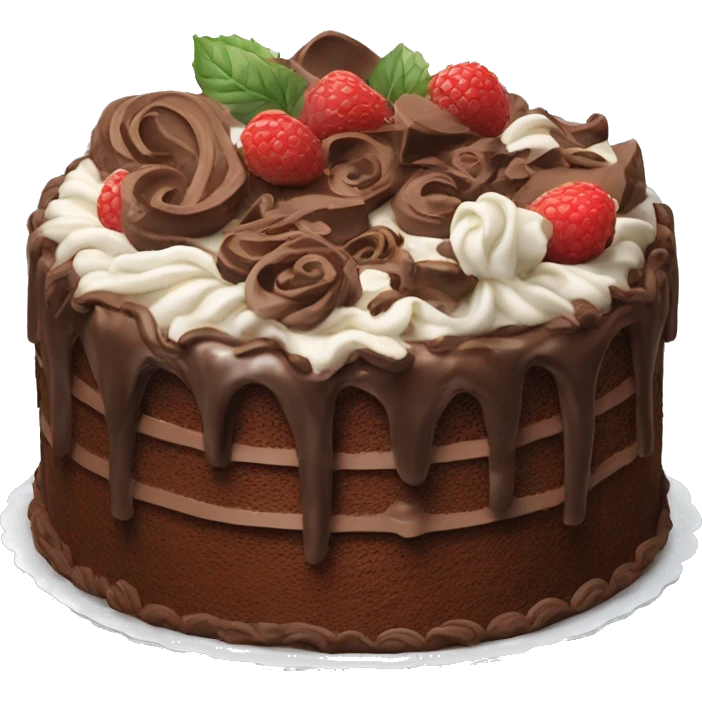 highly detailed rococo chocolate cake emoji