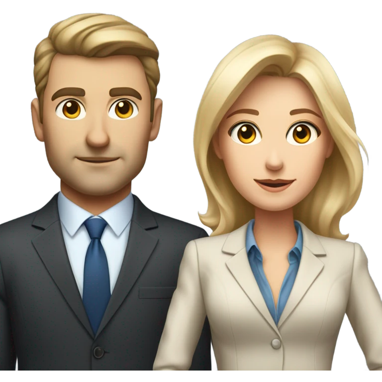 caucasian businessman and businesswoman emoji