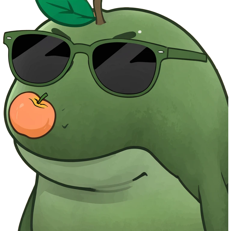 peach with sunglasses and a poop in its head emoji