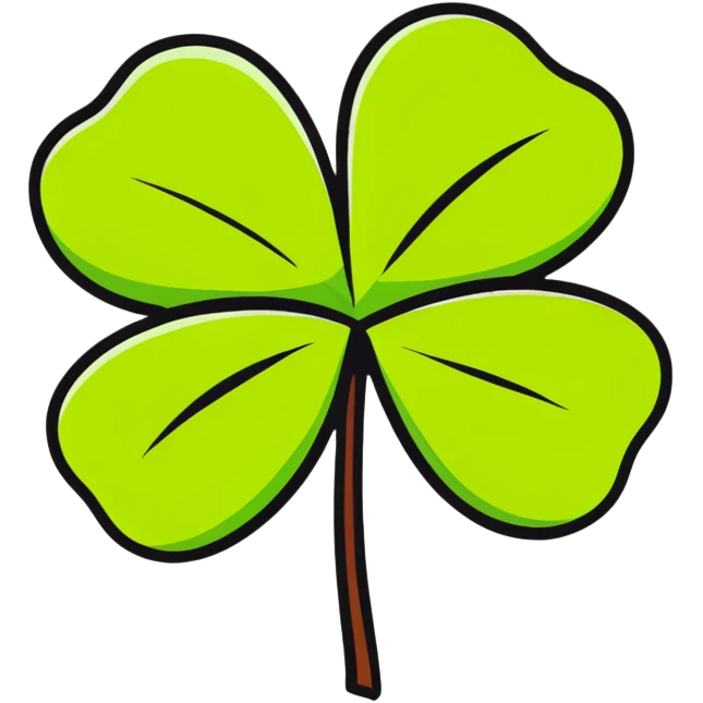 lucky four-leaf clover and kiwi fruit emoji