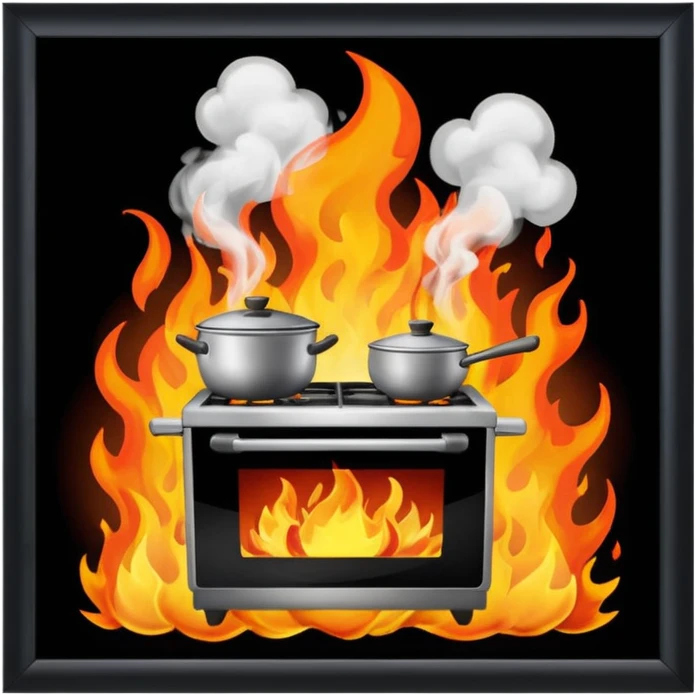 Burning kitchen  emoji
