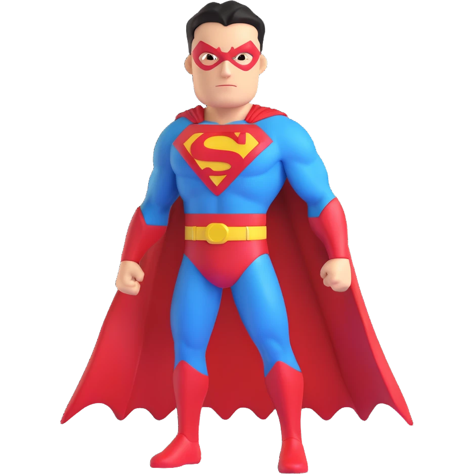 invincible superhero, confident pose, bright colors emoji