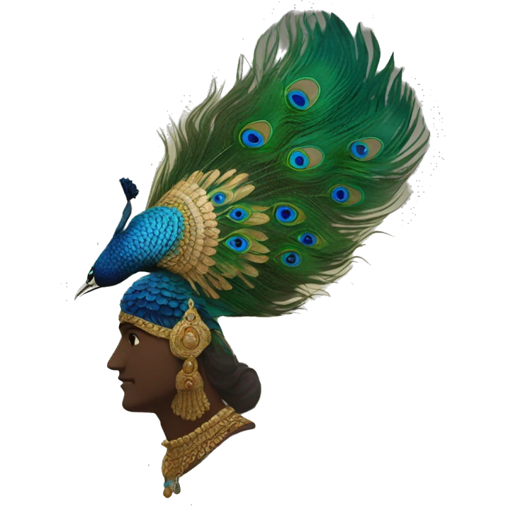  peacock feather on Krishna head emoji