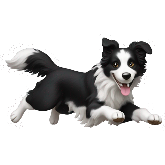 Border collie jumping over anvil emoji