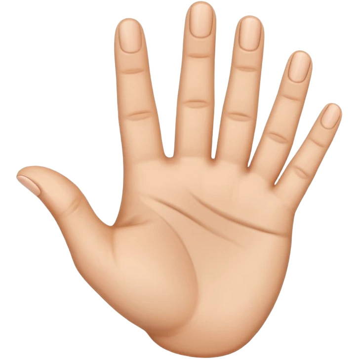 The hand by the palm, the middle finger bent inward, the other fingers are upright and the hand slightly tilted emoji