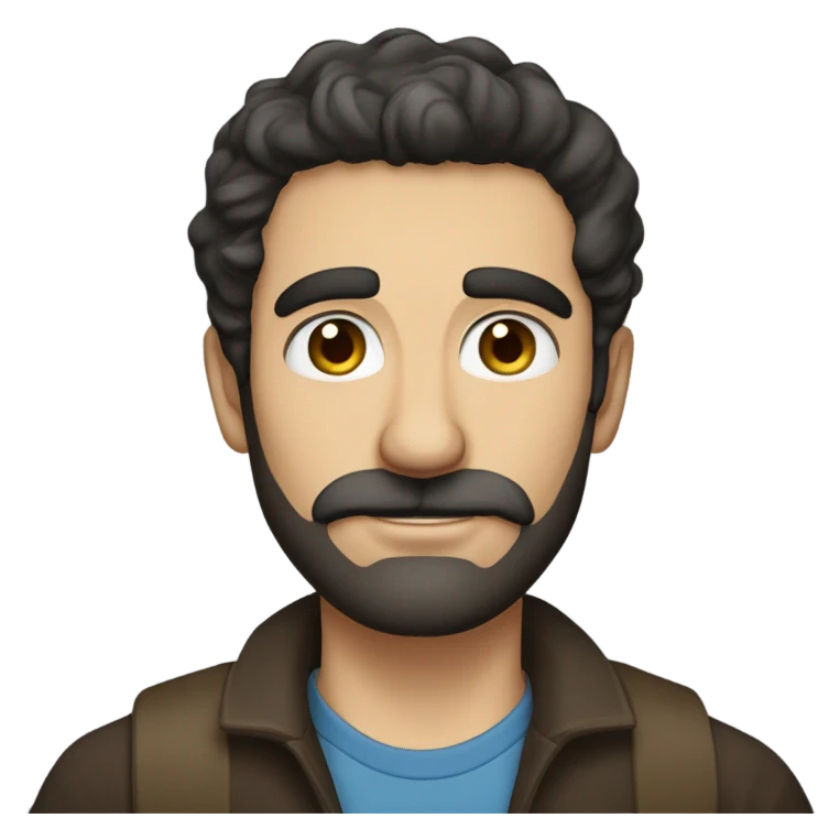 Tall Italian man, 33 years old, short dark hair, blue eyes, beard and mustache emoji