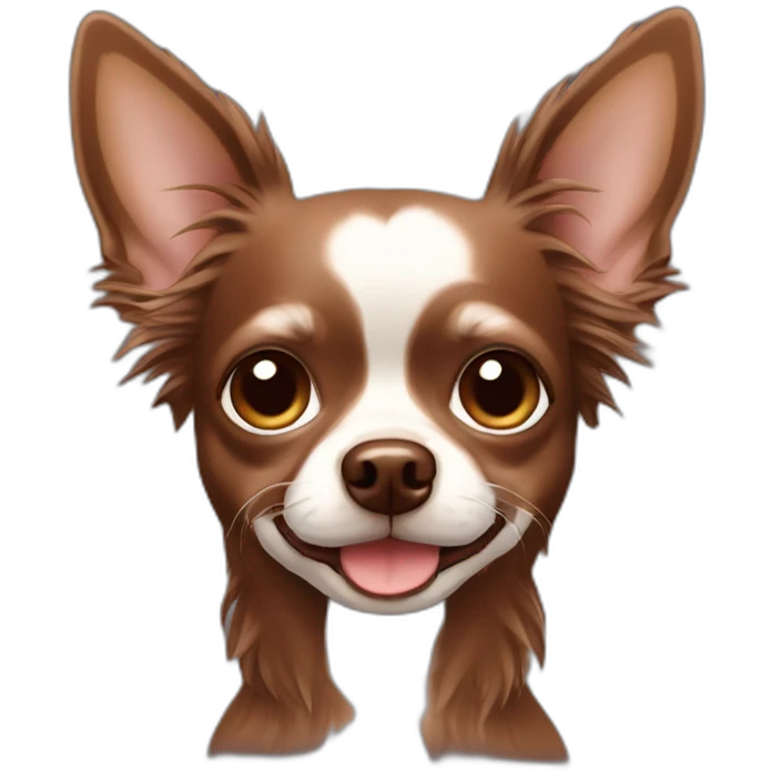 Three chocolate colored chihuahua with long hairs emoji