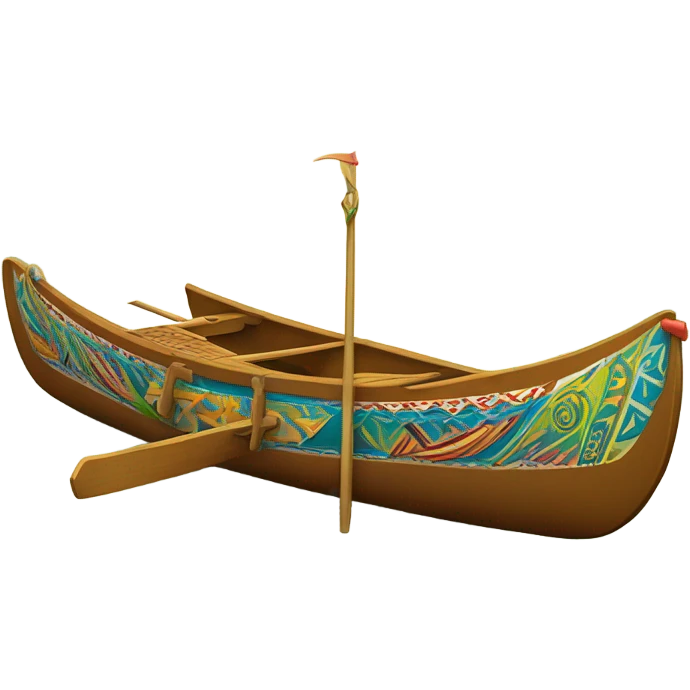 traditional Polynesian double-hulled outrigger canoe called a wa'a kaulua emoji