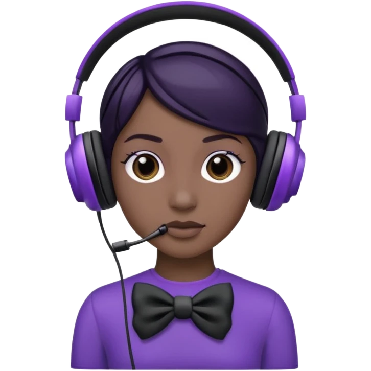 headphones with bow on the right side black and purple headphones looking like this 🎧 emoji