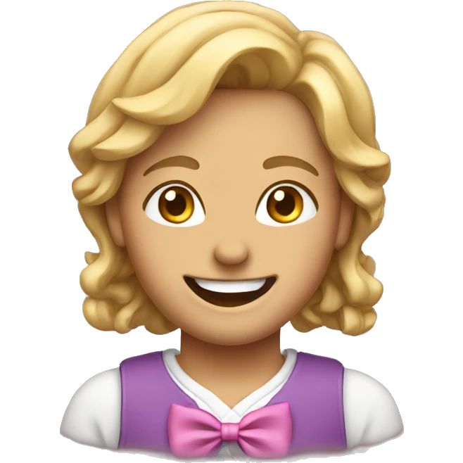 Smiling person with a bow emoji