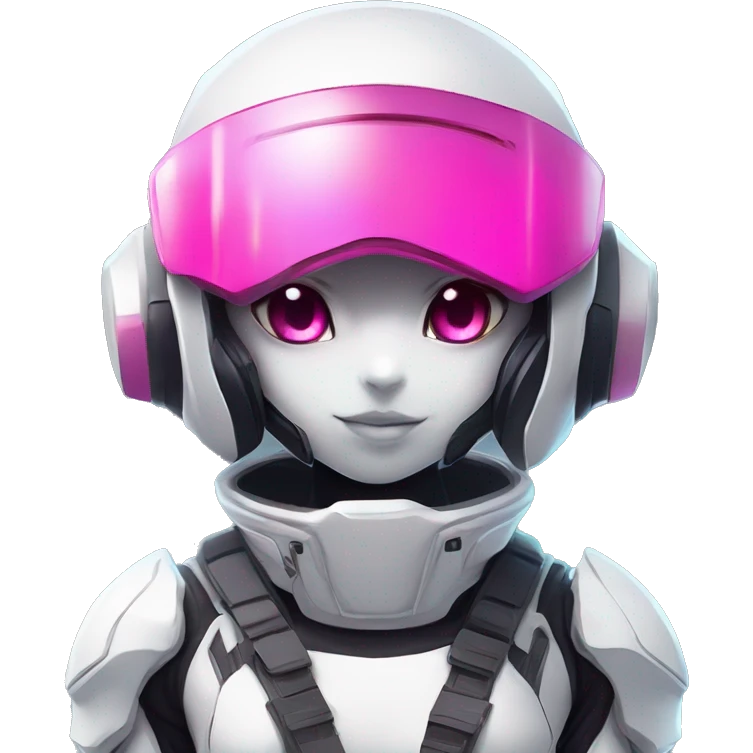 White, Chibi, White body, Anthro-Sona-Lizard-Alien-Salazzle-Mew-Fakémon, with pink eyes, with a futuristic visor-helmet, techwear-cyberpunk suit, Full Body emoji