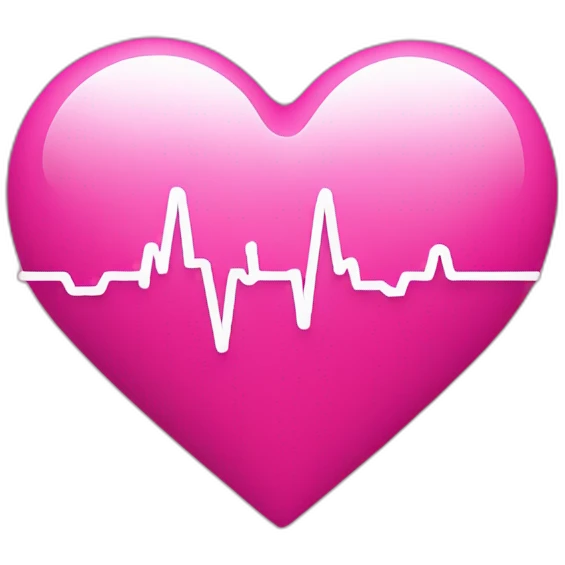 Pink heart with heartbeat monitor line through it emoji