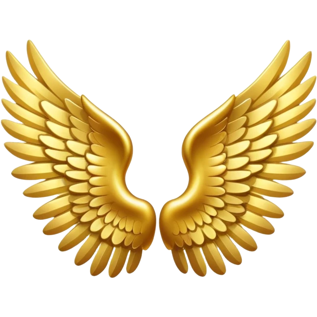 Gold angel wings emoji