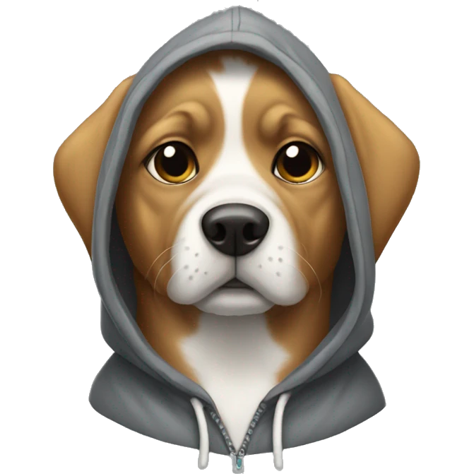 Dog wearing hoodie emoji