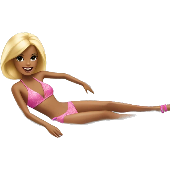 barbie swim in the swimming pools and lounge  emoji