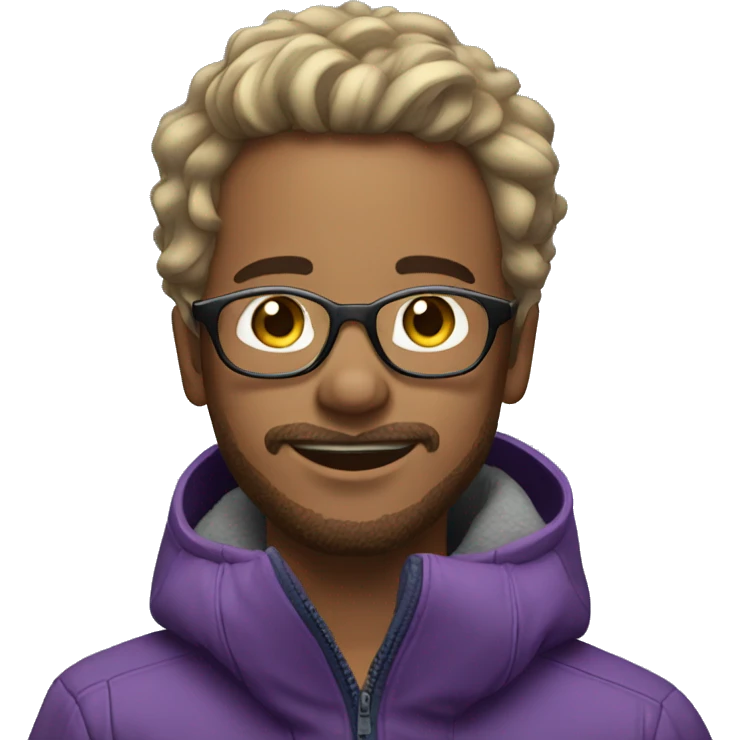 a boy with light facial hair and light skin  and glasses on a snowboard emoji
