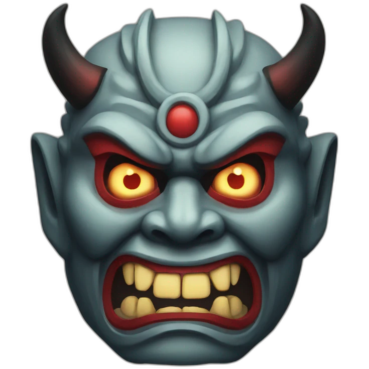 chromatic japanese oni mask emoji