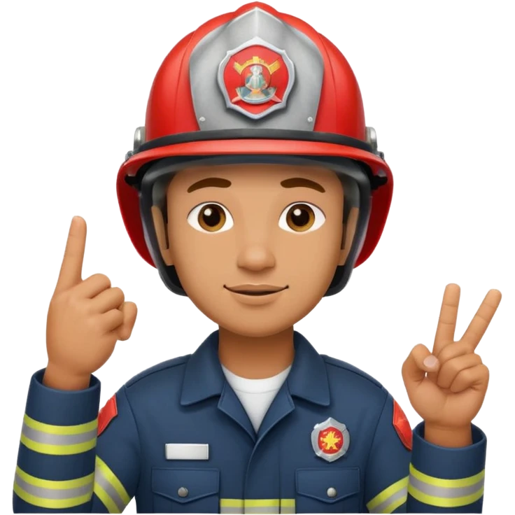 Pompier qui fait un doigt d'honneur emoji