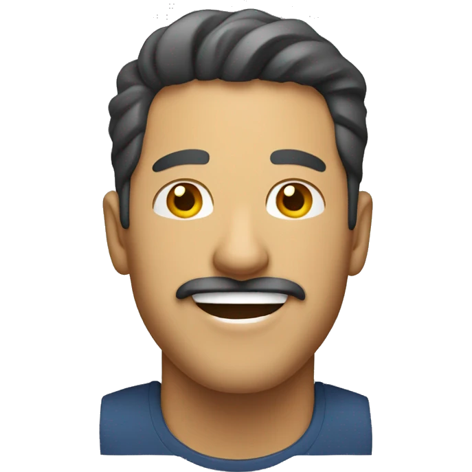 man with mustache and goatee laughing emoji