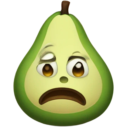 sad avocado with hands emoji