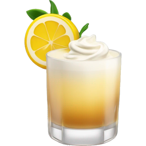 Whiskey Sour cocktail with cream emoji