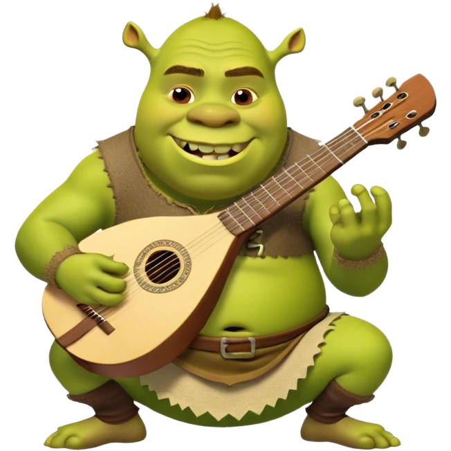 Shrek playing balalaika emoji