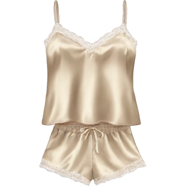 beige satin camisole pajam emoji