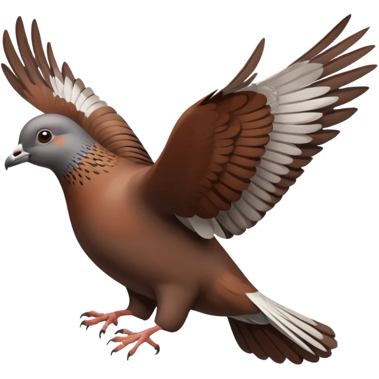 brown pigeon flying emoji