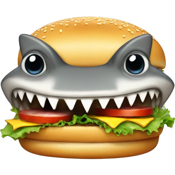 shark eating burger  emoji