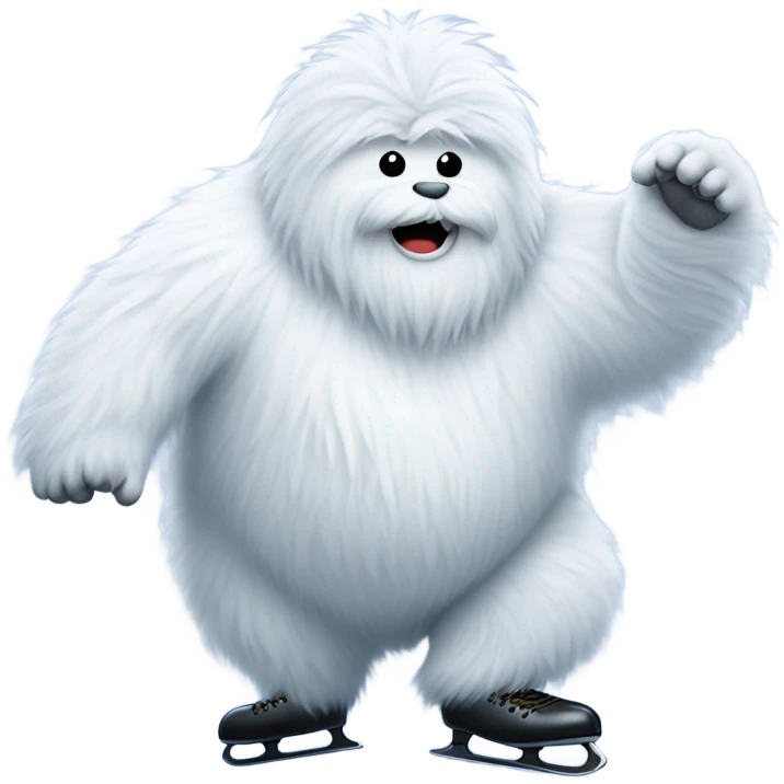 fat yeti ice skating  emoji