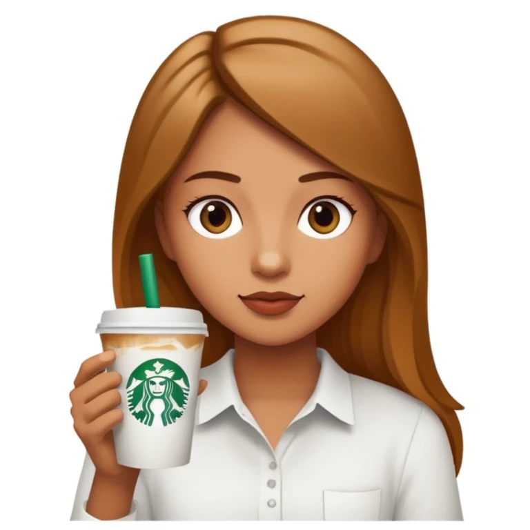 chica tomando café starbuck  emoji