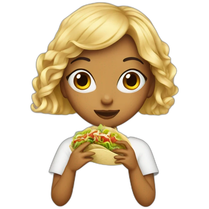 Rihana eating a tacos emoji