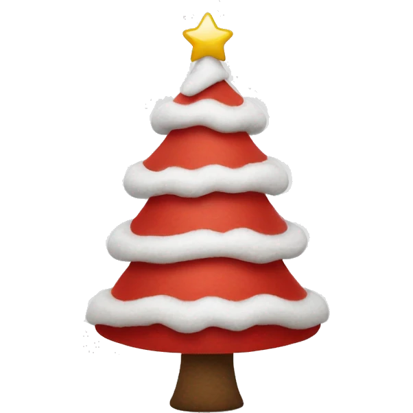 Red and white Christmas tree emoji