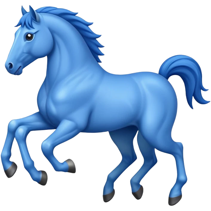 Blue Horse jumping emoji
