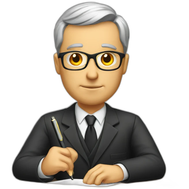 a lawyer feverishly writing a brief emoji