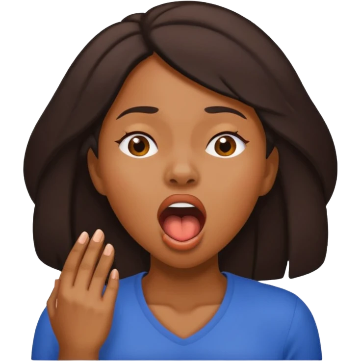 balck woman Yawning without Hand emoji
