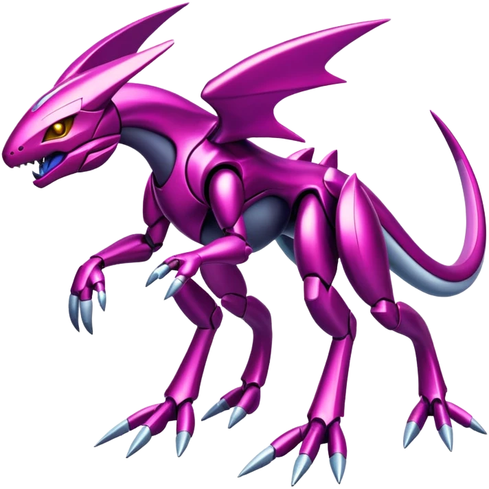 Shiny Exotic Colorful epic Miraidon-Genesect-Fakémon-hybrid-creature (full body)  emoji