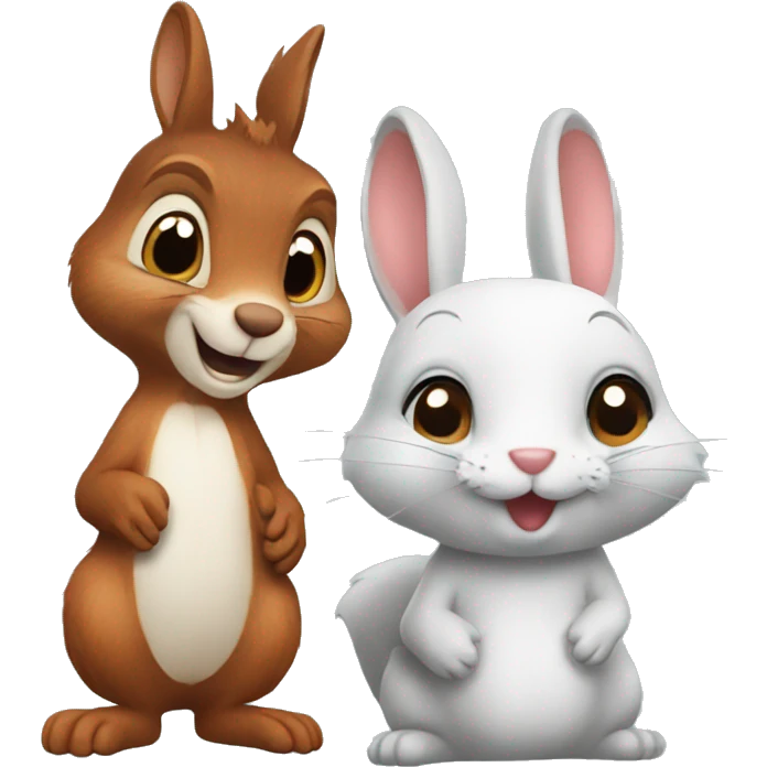 squirrel and rabbit  emoji