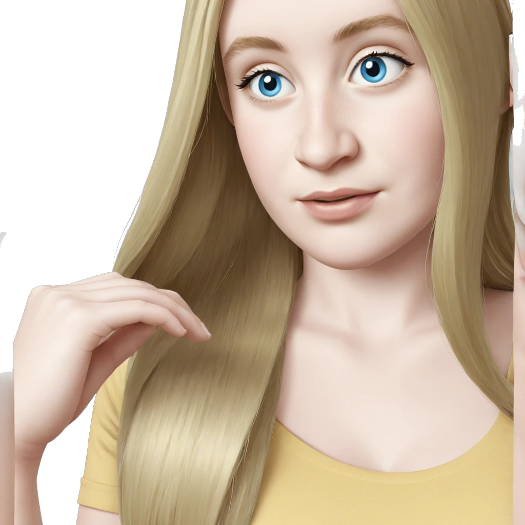 blonde girl with blue eyes emoji
