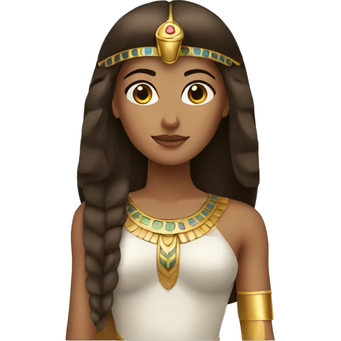 Cleopatra with long hair brown emoji