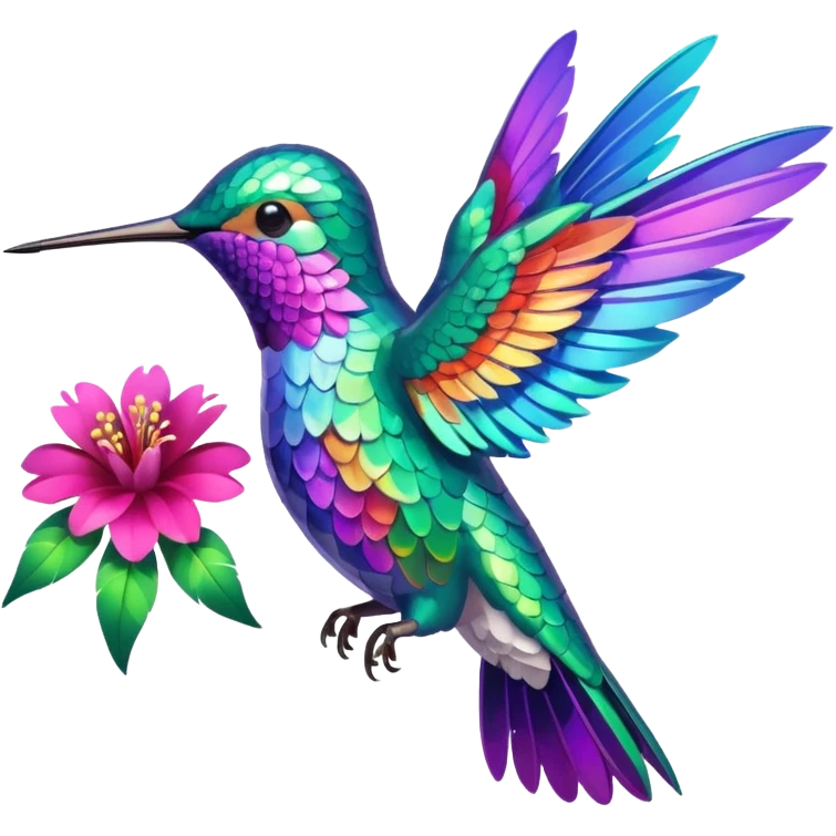 Hummibird with flower emoji