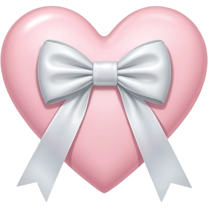 Light pink heart with white ribbon bow emoji