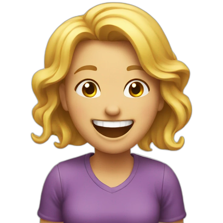 A girl laughing terribly emoji