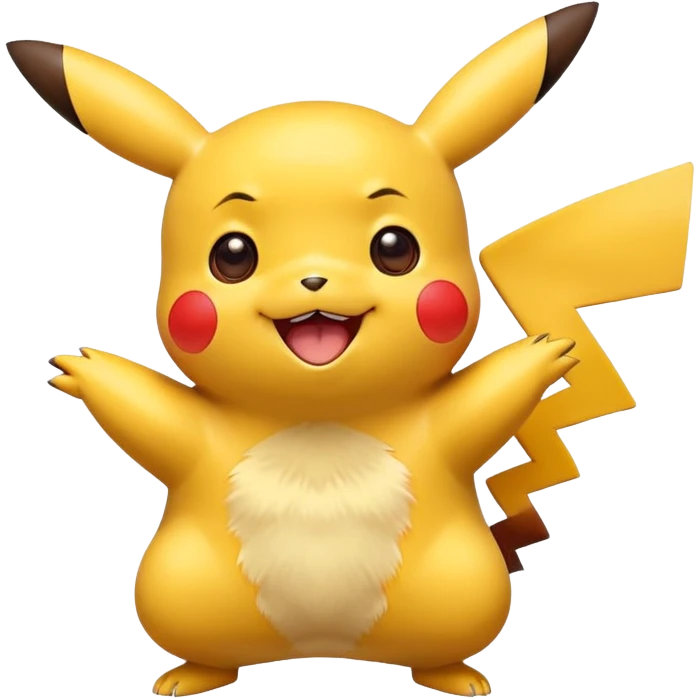 happy excited Pikachu with big smile emoji
