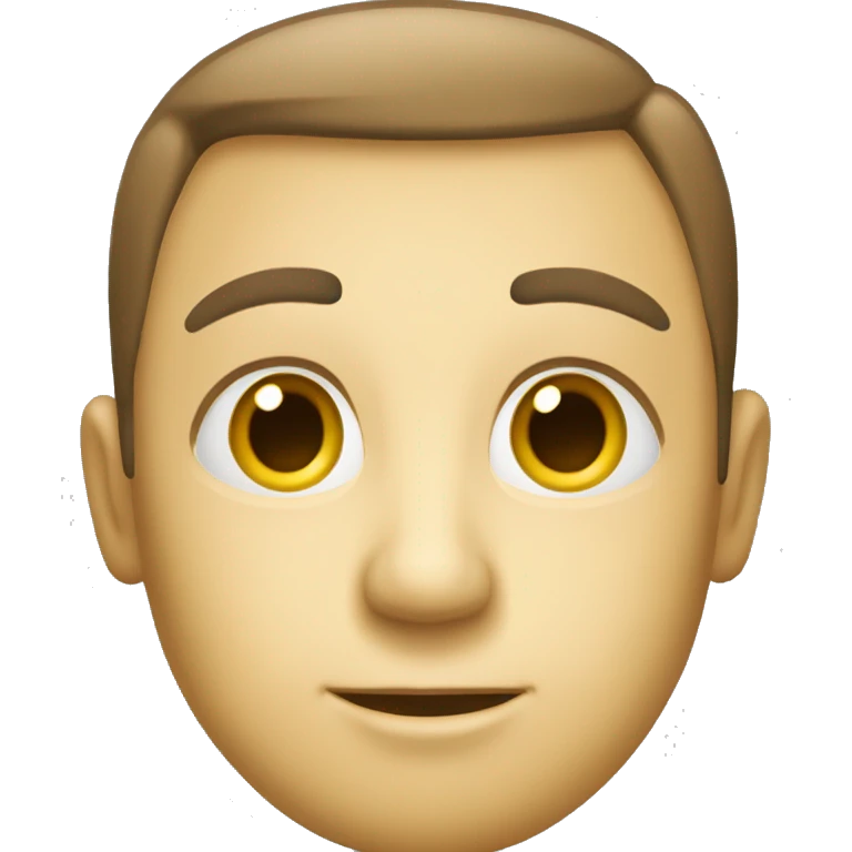 A yellow face with a smooth, clean look, sporting a neutral but confident smile, slightly squinting with sharp, thin eyebrows to convey professionalism, and exuding a calm, polished vibe. emoji