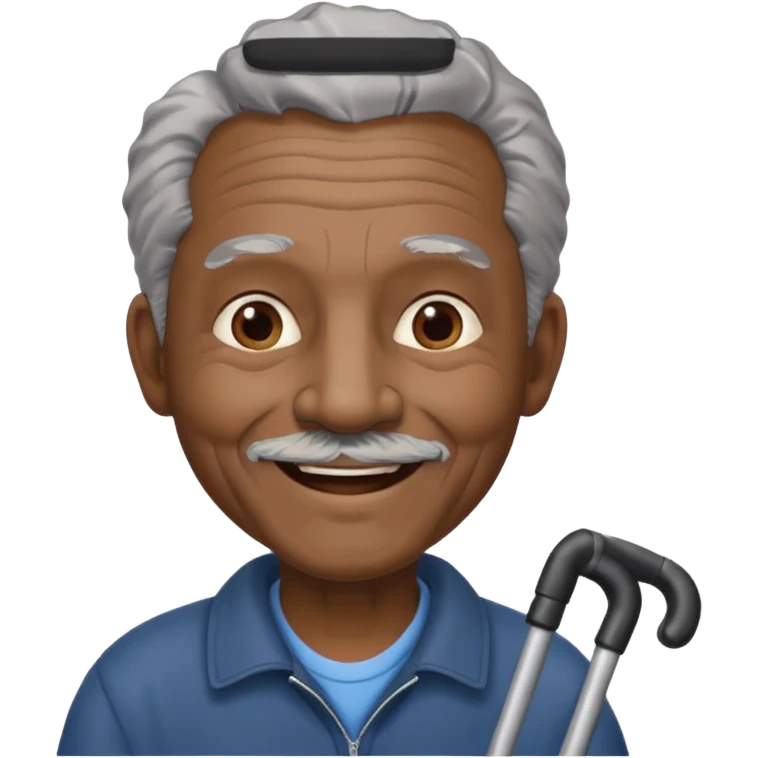 old black man with one crutches emoji
