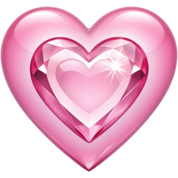 diamond heart with one mini pink heart inside of it  emoji