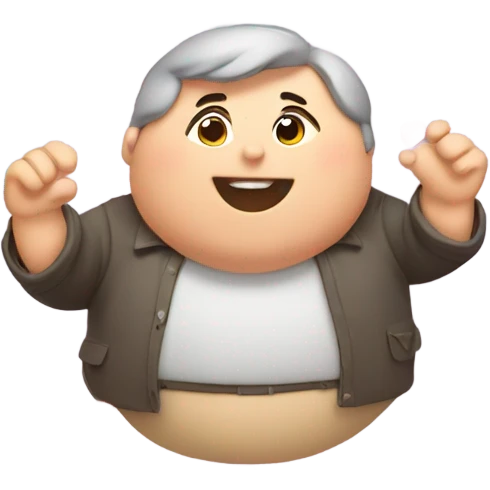 Fat guy with hearts emoji