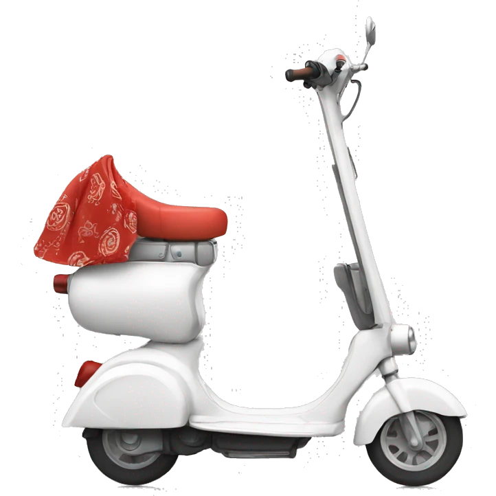 Scooter avec bandana rouge emoji
