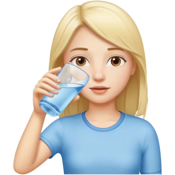 a girl drinking water emoji
